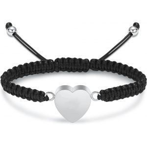 Kal-Bracelet Crémation Pour Cendres - Bijou Urne En Forme De Coeur Avec Ailes D'ange - Souvenir - Bijou Funéraire - Neuf