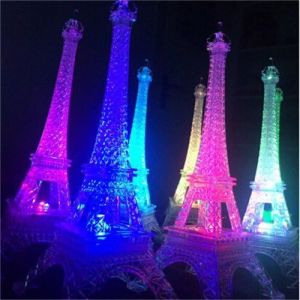 Kalsw-25,5 Cm Led Couleurs Changeantes Tour Eiffel Nuit Lumière Lumières Décoratives Romantique Cadeau Décor - Neuf