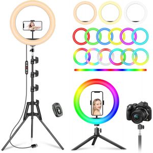 12"" Ring Light Avec Trépied Grand 183 Cm Et [Trépied De Bureau]-Led Anneau Lumineux Avec 3 Modes Eclairage Et 10 Niveaux, Trepied Telephone Pour Selfie/Caméra/Youtube/Photography/Maquillage/Vlog - Neuf