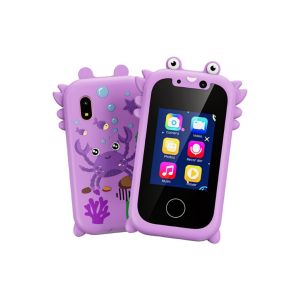 Jouet smartphone pour enfants avec double cam&eacute;ra et &eacute;cran tactile, 512 Mo de stockage, lecteur de musique et jeux - Neuf