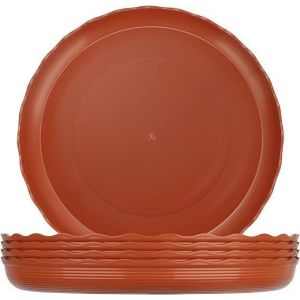 Lot De 5 Soucoupes En Plastique Durable De 30 Cm Pour Plantes,Bac R&eacute;cup&eacute;rateur D'eau Pour Pot De Fleurs,Soucoupes Pour Int&eacute;rieur,Ext&eacute;rieur,Jardin,Plantes En Pot (Rouge Brique) - Neuf