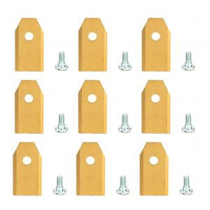 Lames de coupe-herbe de jardin en acier inoxydable plaque titane, 9 pieces - Neuf
