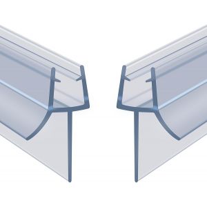 Joint de Douche pour Paroi en Verre,40CM 2PCS Barrière de Douche,Joint Porte Douche pour Vitre 4-6mm,Joint d'Étanchéité Cabine Douche Barrière Pliable,PVC Extra-épais (Transparent) - Neuf