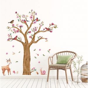 Grands stickers muraux cerisier en fleurs Stickers muraux Stickers muraux Branche Fleurs Arbre rose - Neuf