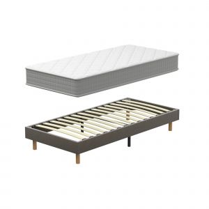 Ensemble Matelas Mousse 90x190 cm Epaisseur 30cm + Sommier D&eacute;co - Neuf