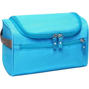 MAA-Trousse de Toilette pour Homme, Grande Pliable Voyage Cosmétique Sac Organisateur Femme étanche Kit de Rasage Multifonction Make up Toilettes avec Poignée (Bleu) - Neuf