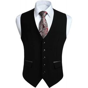 Gilet Costume Homme Formel Classique Casual Gilets Sans Manche Homme Pour Mariage Business Parti Coton Vest - Neuf