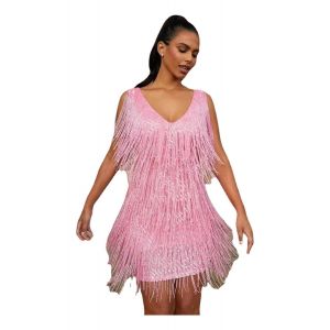 Robe Jupe Sans Manches À Franges Pour Paillettes - Neuf