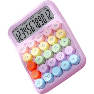 Calculatrice Color&eacute;e Calculatrice &agrave; Clavier M&eacute;canique pour Le Bureau de l'&eacute;cole &agrave; Domicile Calculatrice de Bureau &eacute;lectronique Innovante avec Fonction de Commutateur M&eacute;canique - Neuf