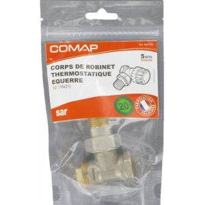 JGD-COMAP Corps de robinet thermostatique &eacute;querre 1/2"" (15x21) pour chauffage et radiateur - S631151, Sans - Neuf