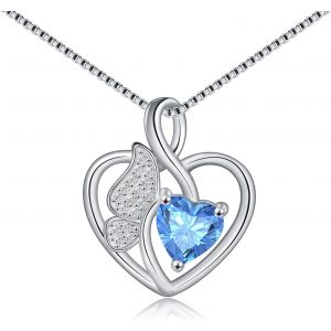 Women's 925 Sterling Silver Necklace, Heart Butterfly Pendant, Jewellery For Women, Gifts For Girlfriend, Mom, Birthday, Mother's Day, Christmas, Valentine's Day, Her Gift - Neuf