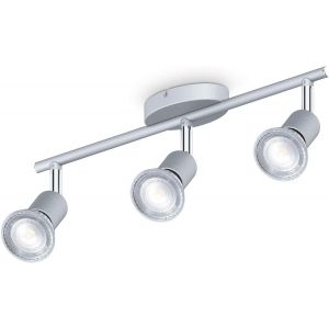 ERYI-Plafonnier 3 Spots Pivotants & Orientables, 3 Ampoules Led 5W Gu10, Barre Spots Plafond Salon Salle À Manger Cuisine Couloir, Lumière Blanche Neutre 4000K, Couleur Titane - Neuf