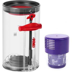 SUBZONAL-Bac &agrave; Poussi&egrave;re Transparent de Haute Qualit&eacute; pour Dyson Aspirateurs V10 SV12 SV13 SV27, Contient un filtre HEPA, pour Dyson V10 Accessoires Aspirateur, Pi&egrave;ces D&eacute;tach&eacute;es pour Dyson - Neuf