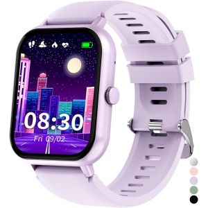 KALANKA-Montre Connectée Enfant Cardiofrequencemetre Moniteur de Sommeil Podomètre Modes Sport étanche Reveil Jeux Bluetooth Appel Jouet Ado Fitness Tracker Cadeau Fille Garçon 3+ Ans Adolescent - Neuf