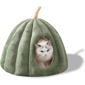 Subzonal-Lit De Grotte Pour Animaux De Compagnie, Nid De Chat Avec Coussin Int&eacute;rieur Lavable Amovible, Lit Doux Pour Petit Animal De Compagnie, Lit De Grotte Igloo Pour Chat En Peluche&iquest;L, Vert - Neuf