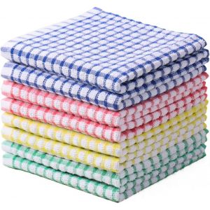 KALANKA-Lot de 8 Chiffons de Nettoyage Super absorbants en Coton &eacute;ponge pour la Cuisine, 30,5 x 30,5 cm - Neuf