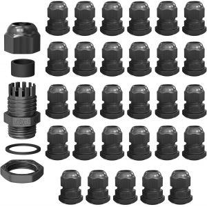 30x Presse-étoupe M16 pour 4-8mm IP68 Étanche Résistant Poussière UV Retardateur de Flamme Usage Extérieur Industriel Installation Facile Filetage Métrique-Noir - Neuf