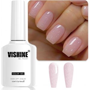 16ml Vernis Semi-Permanent Transparent Rose Nu Pailleté, Gel Jelly Milky Vernis À Ongles Soak-Off Uv Led Nude Pour Studio De Manucure Diy Home - Neuf