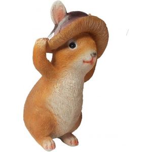 Statue d&eacute;corative de lapin en r&eacute;sine finie &agrave; la main avec des d&eacute;tails complexes - Sculpture de jardin r&eacute;sistante au gel pour une utilisation int&eacute;rieure ou ext&eacute;rieure - Neuf