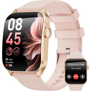Montre Connect&eacute;e Femme Homme,1.91'' &Eacute;cran Incurv&eacute; avec Appels Bluetooth,120+ Sportifs Montre Sport avec Moniteur Sommeil/Fr&eacute;quence Cardiaque/Podom&egrave;tre,Etanche IP67 Smartwatch pour Android iOS - Neuf