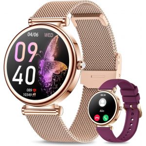 Montre Connect¿¿E Femme Avec Appel Bluetooth, 1.27"" Hd Smartwatch Ronde Sant¿¿ Au F¿¿Minin, 120+ Modes Sportifs Sommeil Fr¿¿Quence Cardiaque Spo2 Ip68 Podometre Android Ios Or Rose - Neuf