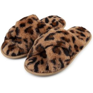 Kalanka-Chaussons Femme Pantoufles En Mousse À Mémoire De Forme Antidérapantes Et Confortables Chaussons Femme Hiver Pelucheuses Bout Ouvert Slippers Pour Intérieur/Extérieur - Neuf