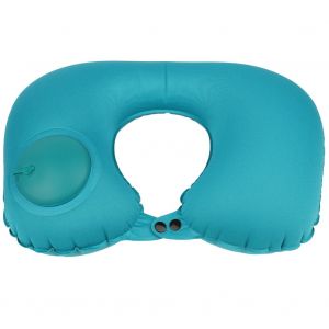 Oreiller de voyage gonflable en forme de U, support de cou, coussin d'exterieur pour bureau avec boucle (bleu) - Neuf