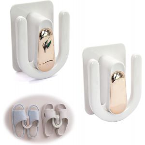 KGABERY-Plastique Murales Suspendre Chaussures Étagères-Support De Chaussures Mural Porte Serviettes Pour Accrocher Des Pantoufles Pour La Salle De Bains La Chambre À Coucher Le Salon,2 Pièces - Neuf
