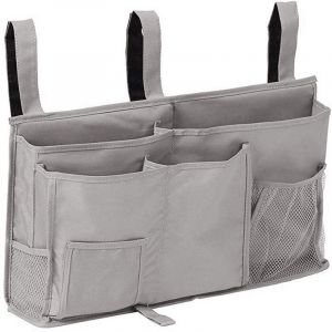 Bolsa De Almacenamiento Para Literas (Gris), Organizador Colgante Para Cama, 8 Bolsillos, Para Dormitorios Universitarios, Camas De Hospital Y Barandillas De Cuna, Tela Oxford 600d - Neuf