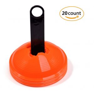 Lot De 20 Cones Marqueurs D'agilite Avec Poignee De Transport Pour Skateboard Et Football - Neuf
