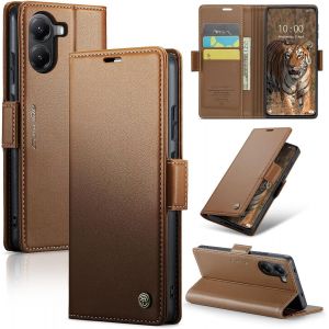 Maa-Coque Pour Xiaomi Poco X7 Pro 5g, Étui Housse En Rfid Protection Premium Pu Cuir Portefeuille Rabat Case Magnétique Stand Antichoc, Étui Case Pour Xiaomi Poco X7 Pro, Marron - Neuf