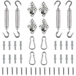 Soleil Voile D'ombrage Kit Mat&eacute;riel, Rectangulaire/Carr&eacute; Voile D'ombrage D'installation Pour Pelouse De Terrasse Jardin - Neuf