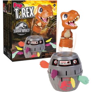 Pop T-Rex Jeux De Soci&eacute;t&eacute; Jurassic World Pour Famille Et Enfants, Jeu Dinosaure, 2 - 4 Joueurs, Convient Aux Gar&ccedil;ons Et Aux Filles Ag&eacute;s De 4+[Z21] - Neuf