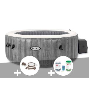 Kit spa gonflable Intex PureSpa Baltik rond Bulles 6 places + Kit d'entretien + Kit de traitement brome - Neuf