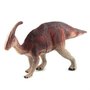 Mod&egrave;le de jouet dinosaure-Figurine de simulation statique de parasaurus rouge brun - Neuf