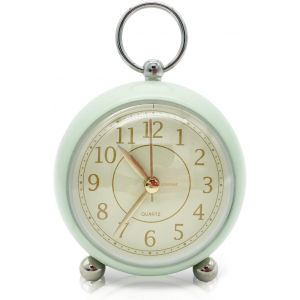 Rohome Petit Réveil Vintage Avec Veilleuse, Vert, Mouvement À Quartz Silencieux, Sans Tic-Tac, Décoratif, Pour Table De Chevet, Bureau, Cuisine, Chambre, Étagère, Table De Chevet (Vert) - Neuf