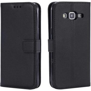 CMJAAGUR-Coque Pour Galaxy J3 2016, Ultra Mince Coque De Protection En Cuir Pour Samsung Galaxy J3 2016, Portefeuille Housse Avec Stand Support Et Carte De Cr&eacute;dit Slot - Noir[J721] - Neuf