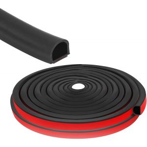 Joint de porte autocollant,5 m/10 m,en caoutchouc,flexible,anti-collision,acoustique,imperméable,résistant à la poussière,noir,10 mx14x12 mm - Neuf