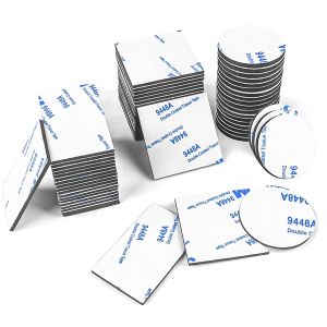 Double Face Extra Fort,60 Pièces Adhesif Double Face Extra Fort,Imperméables Adhésif Double Face Puissant Mousse,Carrés/Ronds/Rectangulaire,Noir Double Face Montage Pour La Maison Bureau - Neuf