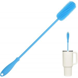 Kalanka-Goupillon Biberon Silicone,40cm Brosse &Agrave; Biberons Ecouvillon &Agrave; Pour Le Nettoyage &Agrave; Manche Long,Pour &Agrave; Bouteille D'eau,Gourde Sport,Verre,Tasses Thermos Brosses Nettoyeur (Bleu, Long Manche) - Neuf