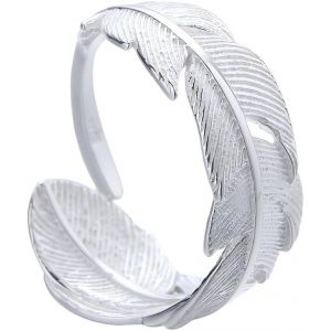Kal-Anneau Plume Élégant Femmes Zinc Réglable Bague Décoratif Romantique Naturel Accessoire Cadeau - Neuf