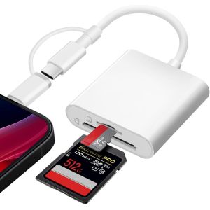 YUHG-Lecteur De Carte Sd,2 En 2 Adaptateur Carte Sd Usb C Vers Micro Sd/Tf,Adaptateur De Carte Sd,Lecteurs Carte Mémoire Externes,Lecteur De Carte Sd/Micro Sd Pour Iphone/Android/Ipad - Neuf