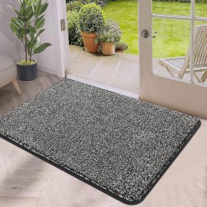 Tianyi-Tapis De Porte Avant Tapis D'intérieur À Profil Bas Tapis De Sol Antidérapant Pour Porte De Trappeur De Saleté Pour Le Trafic Élevé De Patio D'entrée (45x70cm, Noir) - Neuf