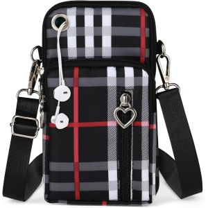 Petit Sacoche Telephone Portable Femmes, Sac Téléphone Portable Femme Avec Bandoulière Réglable, Oxford Tissu Crossbody Pochette Sacoche Running Armbag Pour Téléphone 7''(Avec Prise Casque) - Neuf
