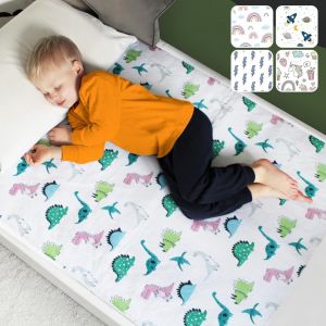 Ulteronixshop-Prot&egrave;ge Matelas B&eacute;b&eacute;| Draps De Lit Lavables | Coussin De Lit De Qualit&eacute; Sup&eacute;rieure avec Rabats | pour Lits Simples, Lits pour Enfants | Imperm&eacute;able | Absorbance Jusqu'&agrave; 300 ML (Dinosaur - Neuf