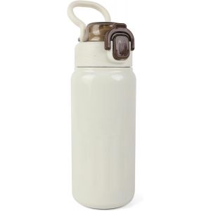 Kalanka-Gourde Isotherme, 500 Ml Bouteille Isotherme, Gourde Inox Isotherm Avec Paille Et Ouverture, Mug Isotherme Pour Sport Randonn&iquest;&iquest;E &iquest;&iquest;Cole Bureau (Blanc) - Neuf