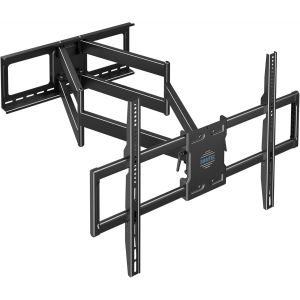 MEVRONISSHOP-Support Mural TV Orientable Et Inclinable pour Grand &Eacute;cran 60&iquest;110 Pouces, Bras TV Mural Articul&eacute;, VESA 800x600 mm, Charge 125 kg, Extension 101,6 cm, Fixation TV Murale S&eacute;curis&eacute;e Cin&eacute;ma - Neuf