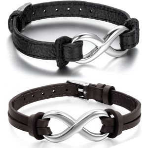 Eryi-Bracelet Amour Infini Manchette Réglable Pour Homme Femme,Bracelet Couple Chaîne En Zircon Brillant Et De Symbole D'infini - Neuf