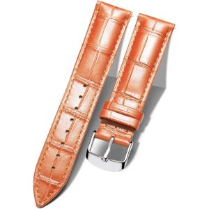 Bracelet De Montre En Cuir Crocodile V&eacute;ritable Remplacement Montre Bracelet &Agrave; D&eacute;gagement Rapide Etanche 10 Couleurs 13 Tailles Pour Hommes Femmes Boucle Au Choix Dor&eacute;/Rose-Or/Argent(10-24mm) - Neuf