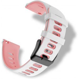 Bracelet Silicone Pour Largeur Pattes De Montre 22mm, Doux Et Confortable, &Eacute;tanche, Bracelet De Remplacement Sport Pour Hommes Femmes - Blanc Rose[Mon9261295] - Neuf